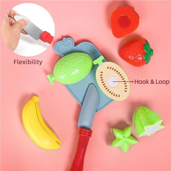 67Pc Pretend Play Food Sets for Kids Kitchen, Pizza Toy Food & Cutting Fake Food - Picture 5 of 7